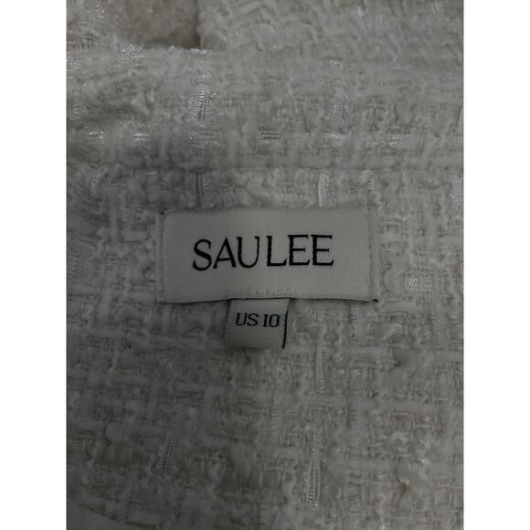 Sau Lee 'Audrey' White Pear Button Tweed Dress Size 10 - Picture 4 of 5